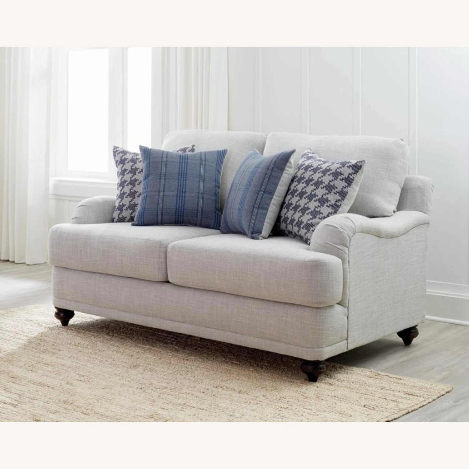 Other Loveseat In Light Grey Linen-Like Body Fabric 4 Other Loveseat In Light Grey Linen-Like Body Fabric - Image 2
