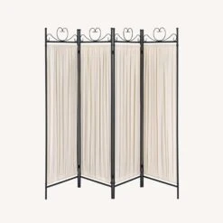 Other Folding Screen In Beige Fabric & Black Metal -Home Furnishings Store 1500 1500 frame 0 9984