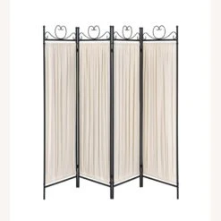 Other Folding Screen In Beige Fabric & Black Metal -Home Furnishings Store 1500 1500 frame 0 9989