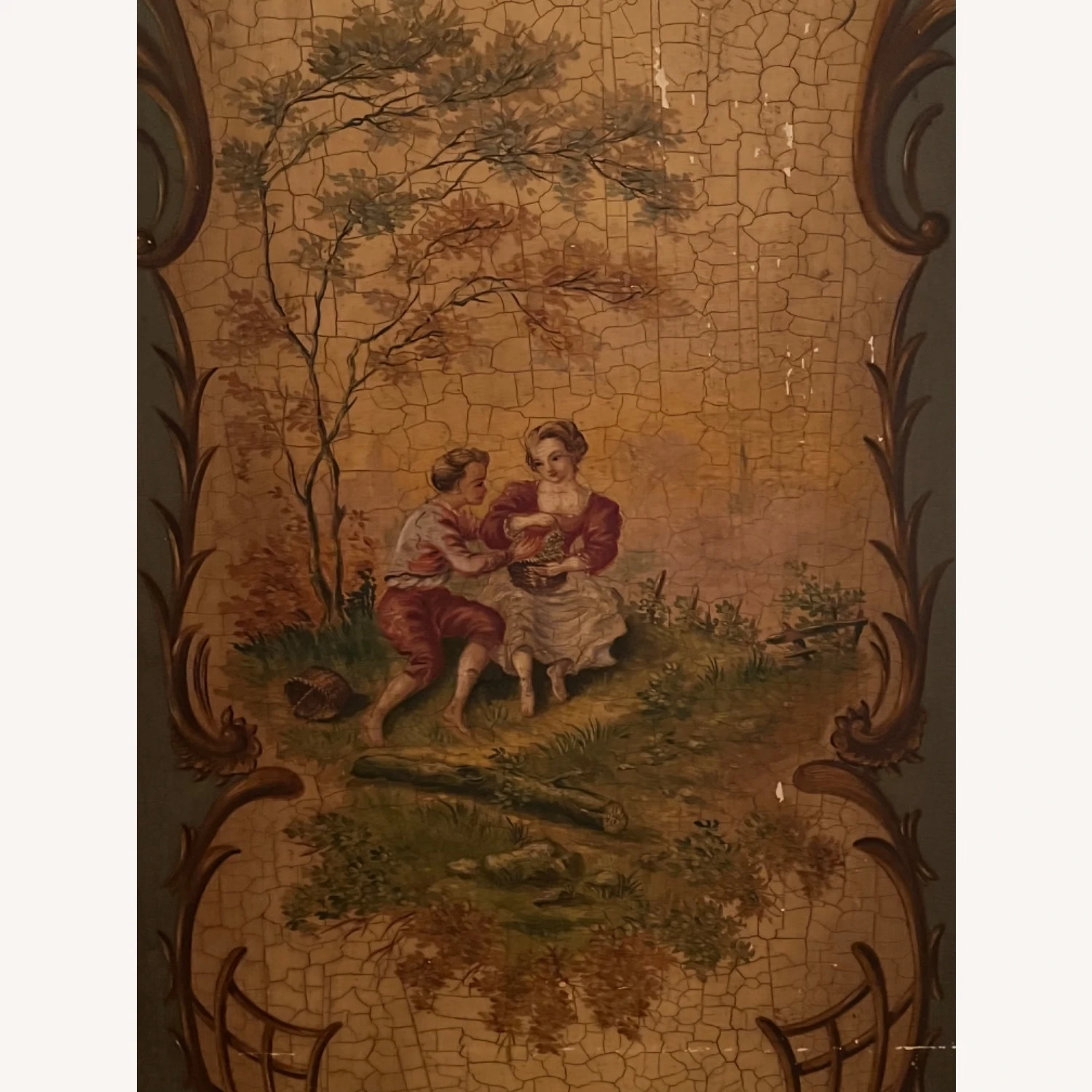 Antique Folding Room Divider 6 Antique Folding Room Divider - Image 4