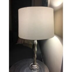 Other Large Silver Lamp W/ Silver Stand & Creme Drum Shade -Home Furnishings Store 1500 1500 frame 90 22